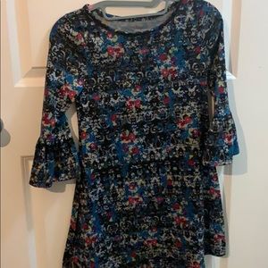 Cute floral mid Sleeve dress